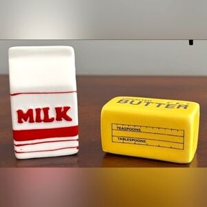 Butter And Milk Miniature Salt And Pepper Shakers- New